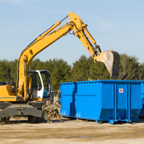 what size residential dumpster rentals are available in Bovina